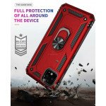 Wholesale Google Pixel 4 Tech Armor Ring Grip Case with Metal Plate (Red)
